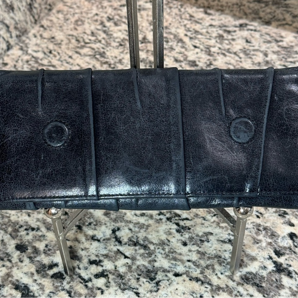 Black Worn Shabby leather look